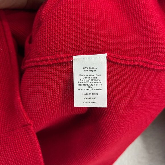 Talbots Blazer Jacket Womens S Red Ruffle Trim Business Casual Button Up Classic - Picture 10 of 12